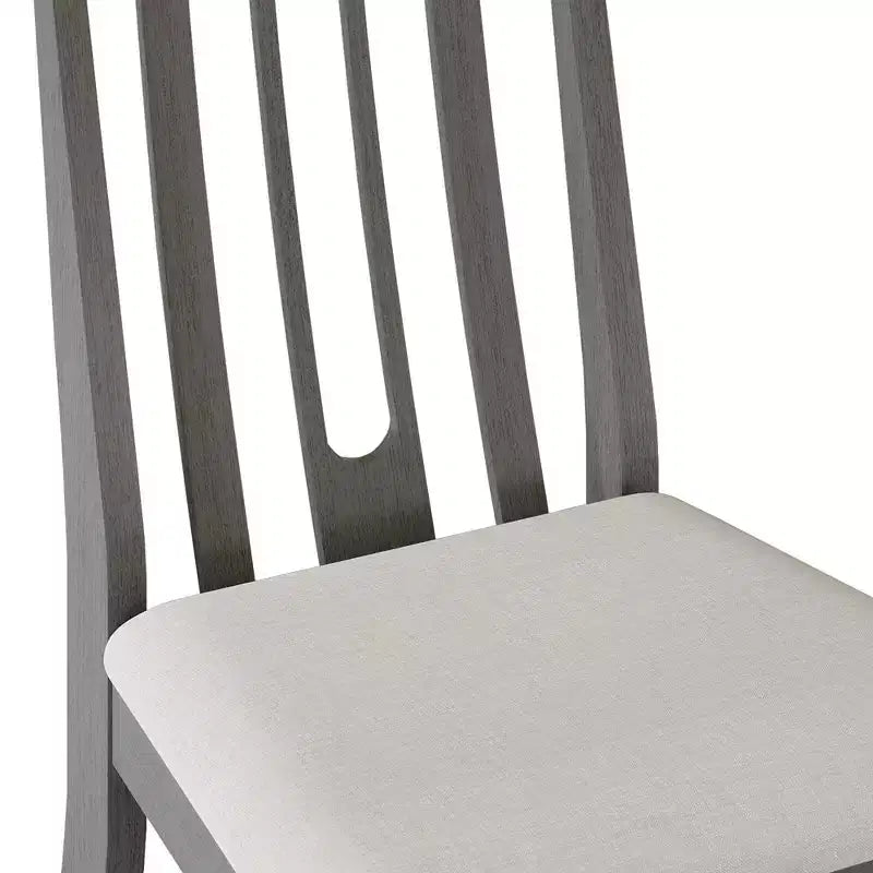 Sedia da pranzo in legno ChaletPosh con rivestimento grigio caldo (set da 2)