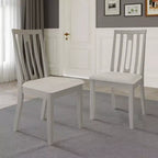 Sedia da pranzo in legno ChaletPosh con rivestimento grigio caldo (set da 2)