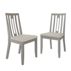 Sedia da pranzo in legno ChaletPosh con rivestimento grigio caldo (set da 2)