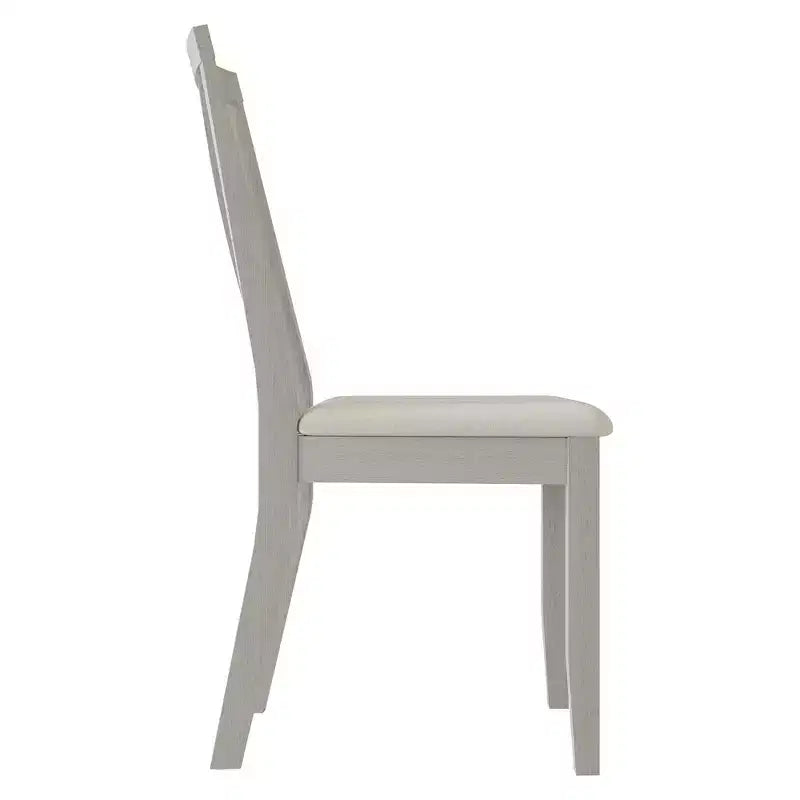 Sedia da pranzo in legno ChaletPosh con rivestimento grigio caldo (set da 2)