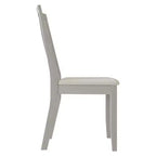 Sedia da pranzo in legno ChaletPosh con rivestimento grigio caldo (set da 2)