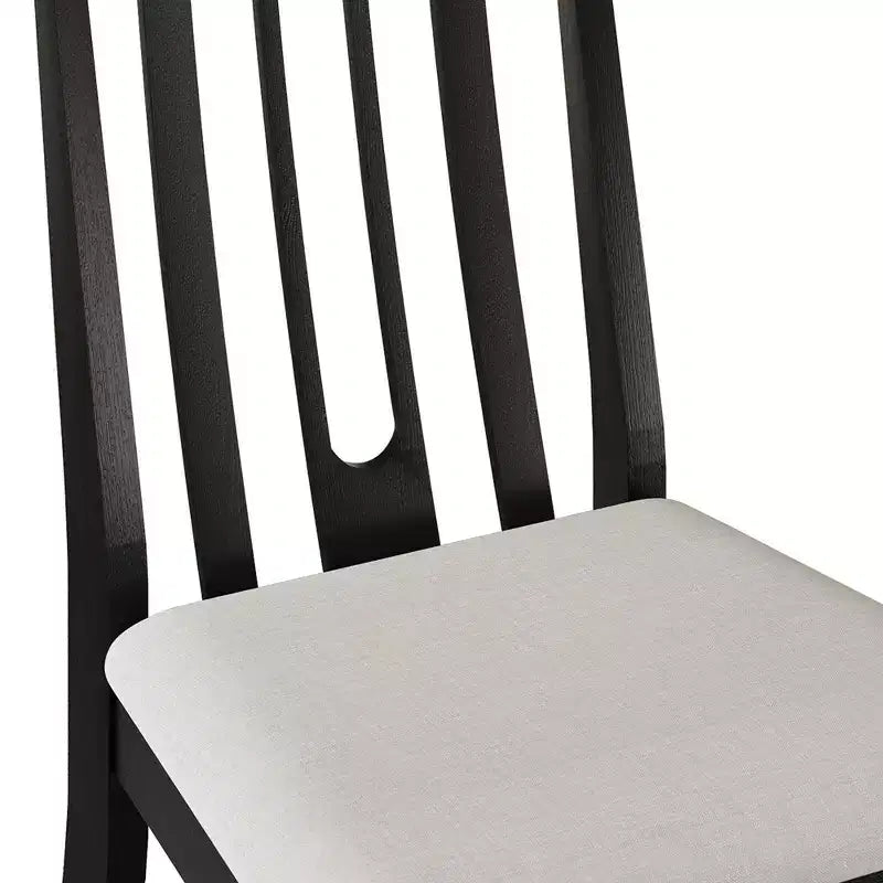 Sedia da pranzo in legno ChaletPosh con rivestimento grigio caldo (set da 2)