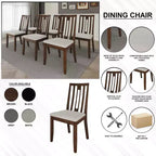 Sedia da pranzo in legno ChaletPosh con rivestimento grigio caldo (set da 2)