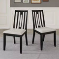 ChaletPosh Wooden Dining Chair With Warm Grey Cover (Set of 2)