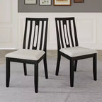 ChaletPosh Wooden Dining Chair With Warm Grey Cover (Set of 2)