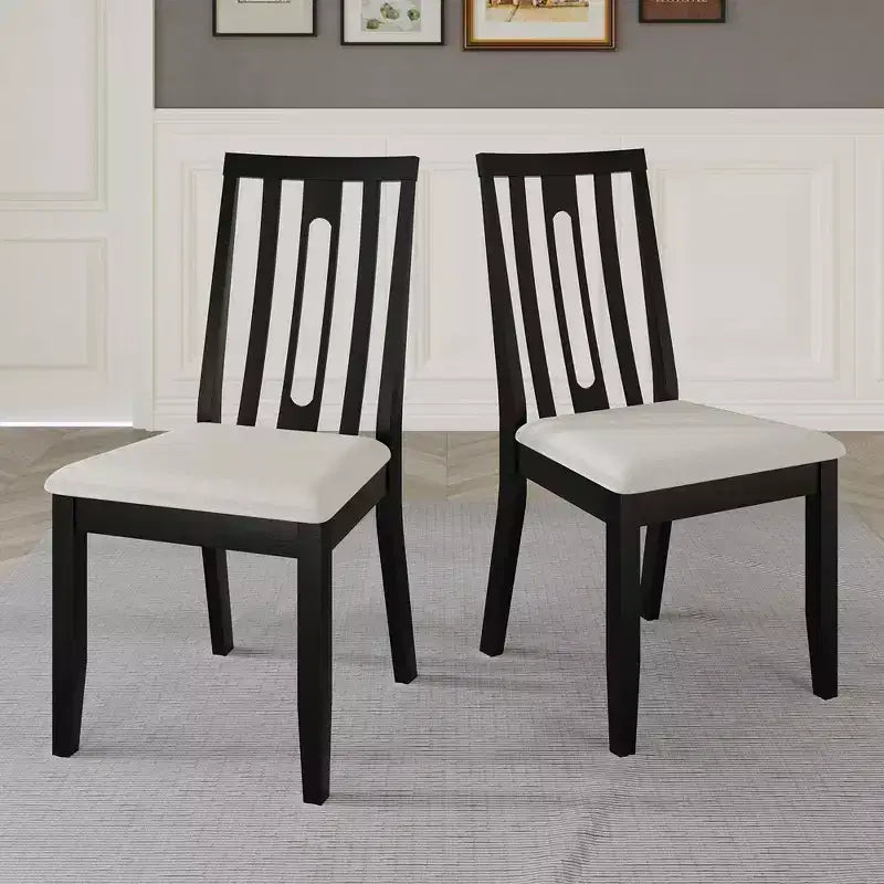 ChaletPosh Wooden Dining Chair With Warm Grey Cover (Set of 2)