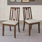 Sedia da pranzo in legno ChaletPosh con rivestimento grigio caldo (set da 2)