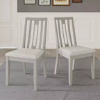 Sedia da pranzo in legno ChaletPosh con rivestimento grigio caldo (set da 2)