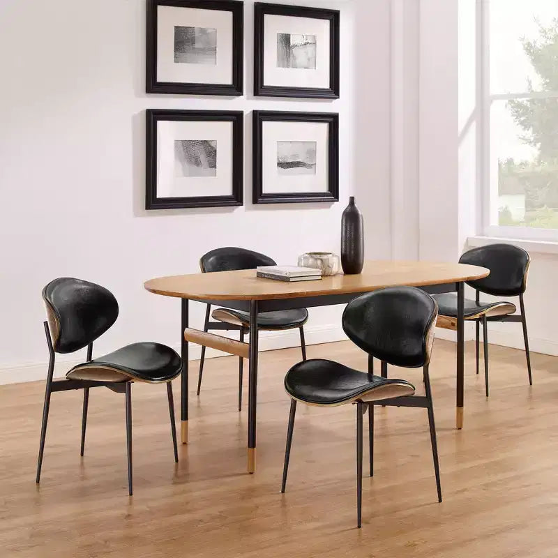 HOMLUX Set di 2 sedie da pranzo imbottite in pioppo, moderne sedie d'accento in similpelle per camera da letto, cucina, sala da pranzo, angolo colazione