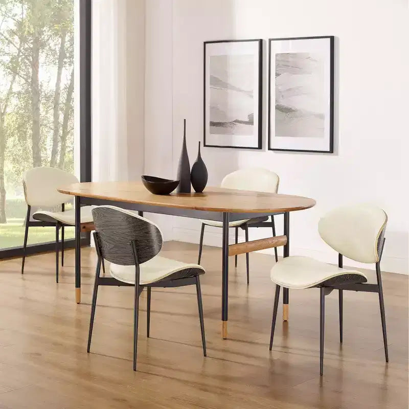 HOMLUX Set di 2 sedie da pranzo imbottite in pioppo, moderne sedie d'accento in similpelle per camera da letto, cucina, sala da pranzo, angolo colazione