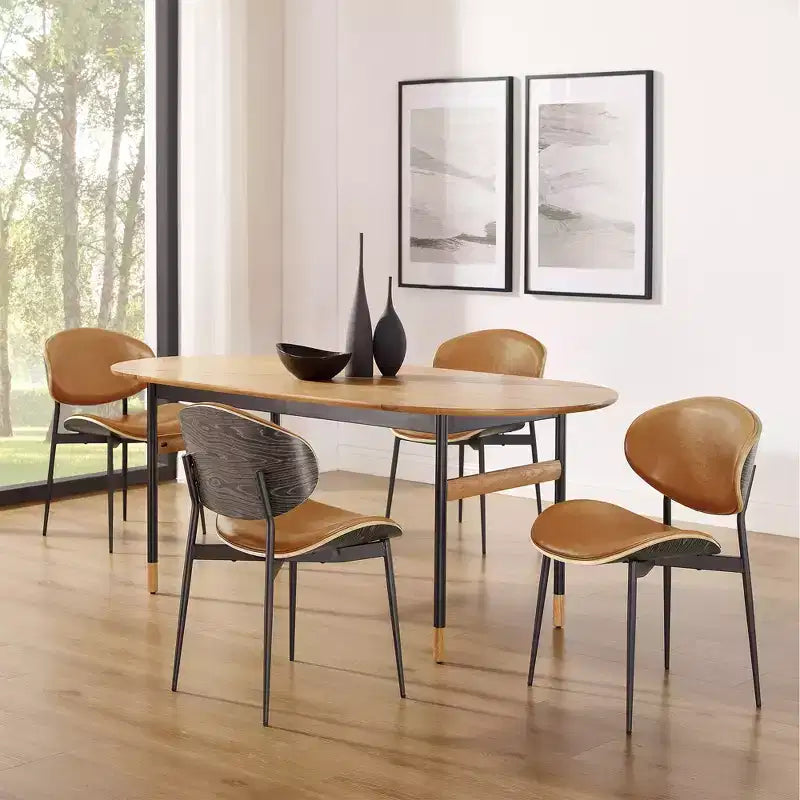 HOMLUX Set di 2 sedie da pranzo imbottite in pioppo, moderne sedie d'accento in similpelle per camera da letto, cucina, sala da pranzo, angolo colazione