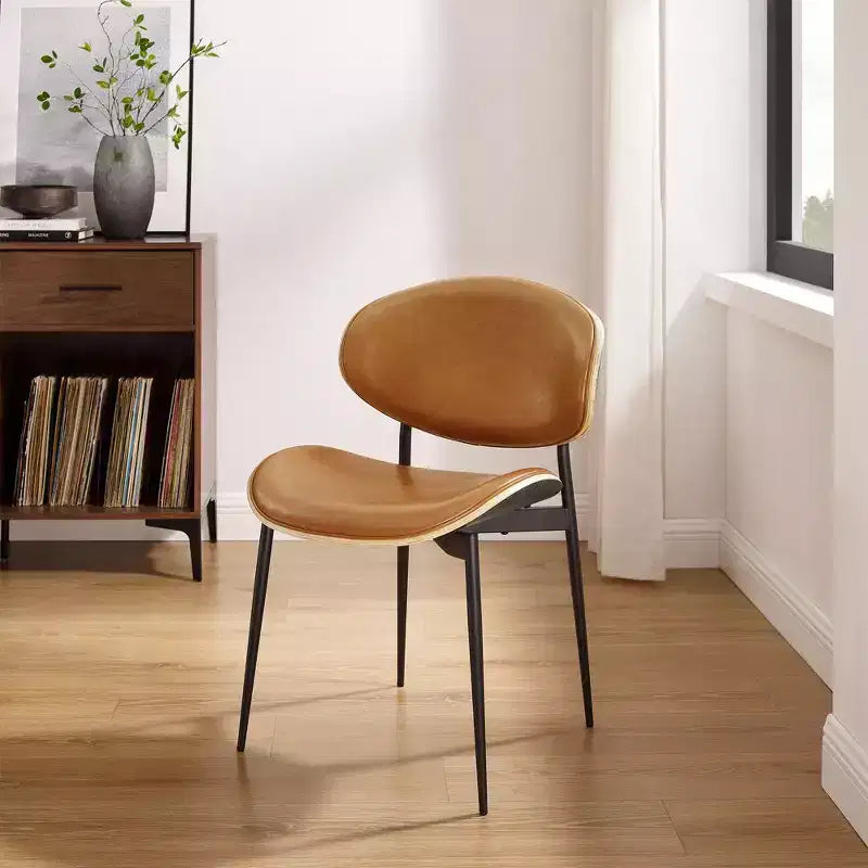 HOMLUX Set di 2 sedie da pranzo imbottite in pioppo, moderne sedie d'accento in similpelle per camera da letto, cucina, sala da pranzo, angolo colazione