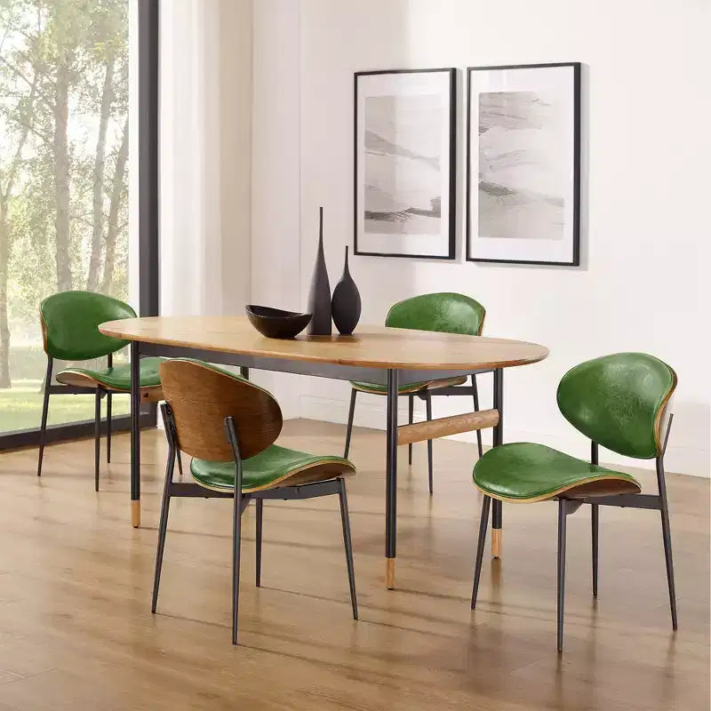 HOMLUX Set di 2 sedie da pranzo imbottite in pioppo, moderne sedie d'accento in similpelle per camera da letto, cucina, sala da pranzo, angolo colazione