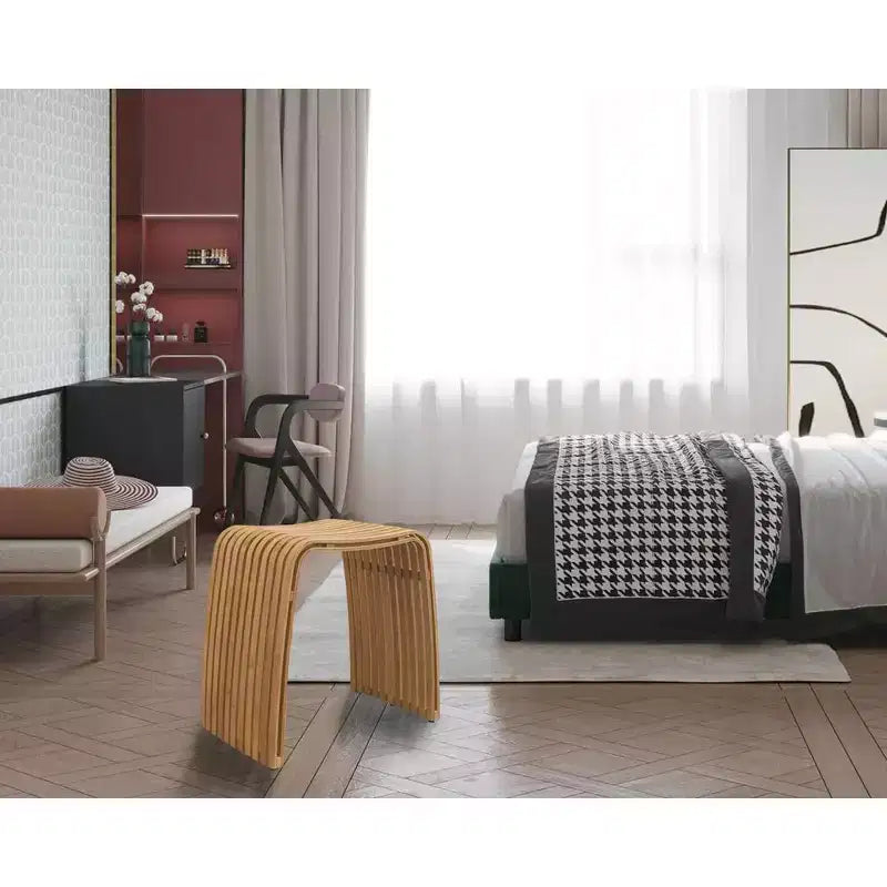 J&V TEXTILES Panca da pranzo in bambù con contenitore