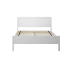 Plank+Beam Letto a piattaforma moderno per adulti in legno massello con testiera, dimensioni complete