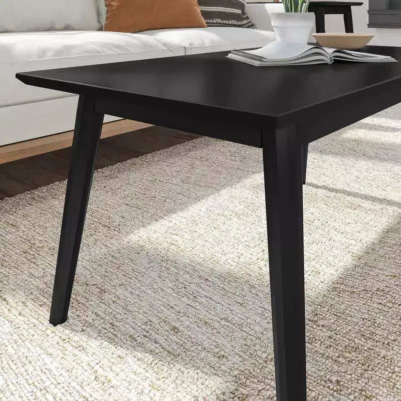 Plank+Beam Tavolini da caffè moderni di metà secolo in legno massiccio, 40" per il soggiorno