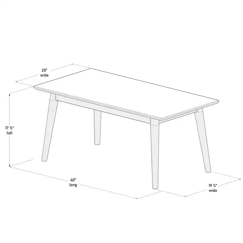 Plank+Beam Tavolini da caffè moderni di metà secolo in legno massiccio, 40" per il soggiorno