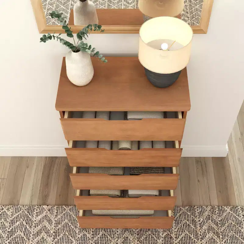 Comò a 5 cassetti in legno massello stile rustico Plank+Beam