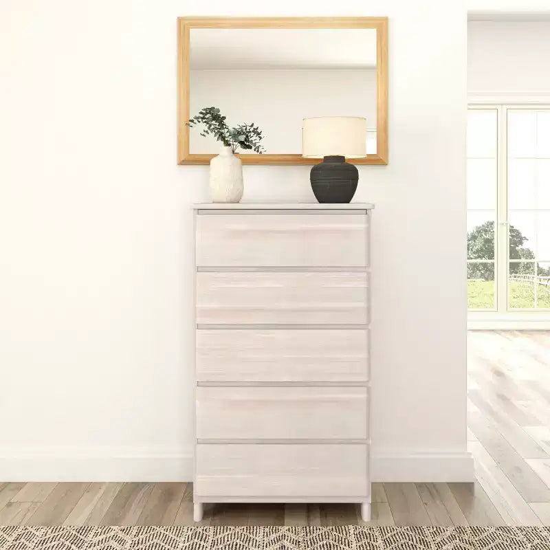 Comò a 5 cassetti in legno massello stile rustico Plank+Beam