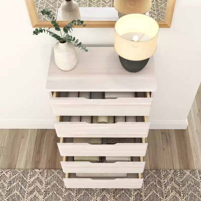 Comò a 5 cassetti in legno massello stile rustico Plank+Beam