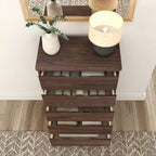 Comò a 5 cassetti in legno massello stile rustico Plank+Beam