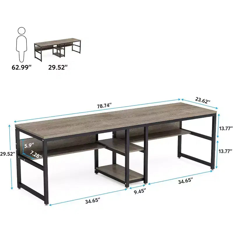 Scrivania per computer Lantine 78.7 con libreria