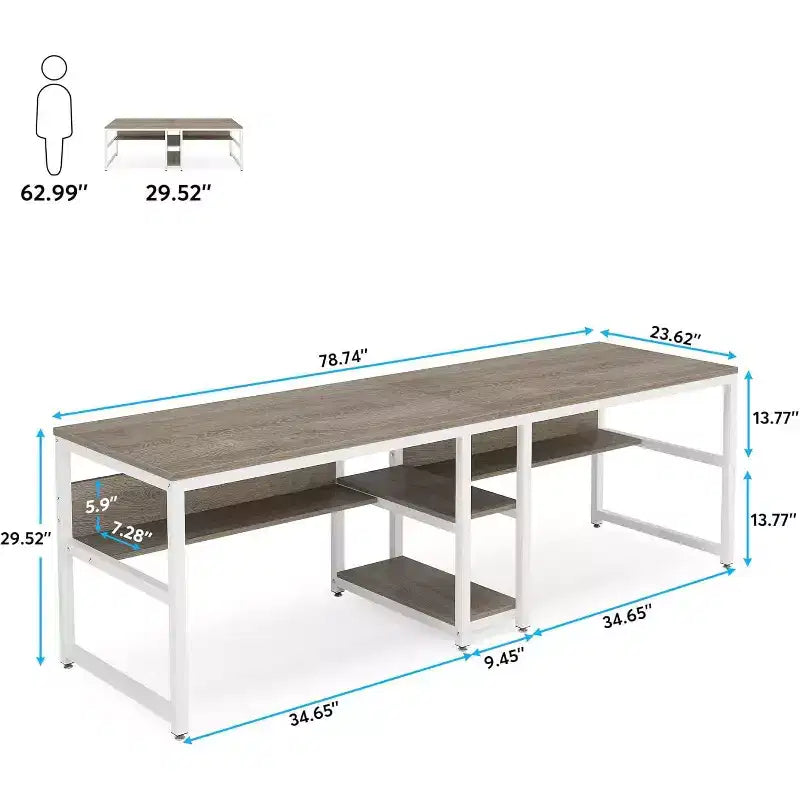 Scrivania per computer Lantine 78.7 con libreria