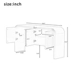 Credenza a righe da 63 pollici con 4 ante, armadio contenitore con ripiani regolabili 4L - ModernLuxe