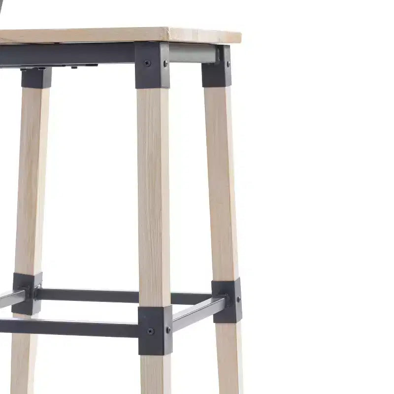 Sgabello da bar per sala da pranzo in legno rustico industriale di qualità commerciale, confezione da 2, di Emma e Oliver