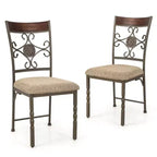 Costway Set of 2/4 Dining Room Chairs Armless Kitchen Chairs Set with Seat Cushion