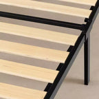 South Shore Letto a piattaforma in metallo con canna naturale/nero puro