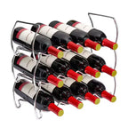 Sorbus 3-Tier Stackable Silver Wine Rack - Perfect for Bar, Wine Cellar, Basement, Cabinet, Pantry, etc (Hold 12 Bottles)