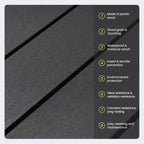 Crestlive Products Tavolo da Pranzo da Esterno per Patio Effetto Legno, Telaio in Alluminio, Foro per Ombrellone