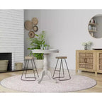Carolina Living Salem Tavolino da bar rotondo con piedistallo in legno naturale Driftwood