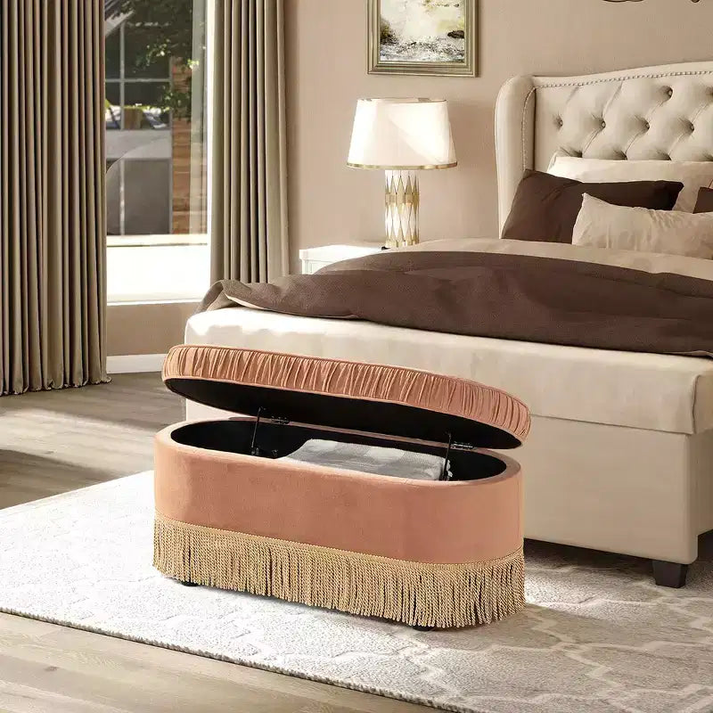 Panca contenitore ovale Jennifer Taylor Home Serena 38 pouf