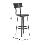 Sgabello da bar per ristorante Flash Furniture con sedile e schienale in legno e struttura verniciata a polvere