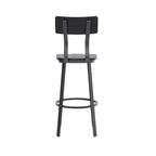 Sgabello da bar per ristorante Flash Furniture con sedile e schienale in legno e struttura verniciata a polvere