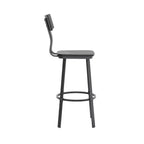 Sgabello da bar per ristorante Flash Furniture con sedile e schienale in legno e struttura verniciata a polvere