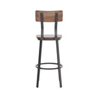Sgabello da bar per ristorante Flash Furniture con sedile e schienale in legno e struttura verniciata a polvere