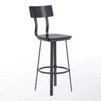 Sgabello da bar per ristorante Flash Furniture con sedile e schienale in legno e struttura verniciata a polvere