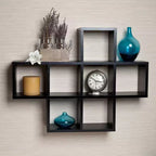 Danya B Cubby Mensola in laminato con impiallacciatura, colore nero