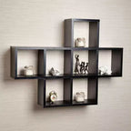 Danya B Cubby Mensola in laminato con impiallacciatura, colore nero