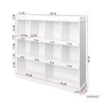 Libreria Alta, Libreria a 10 Scomparti, Scaffale Autoportante, Libreria in Stile Industriale Vintage per Soggiorno, Camera da Letto, Ufficio, Cucina