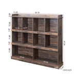Libreria Alta, Libreria a 10 Scomparti, Scaffale Autoportante, Libreria in Stile Industriale Vintage per Soggiorno, Camera da Letto, Ufficio, Cucina