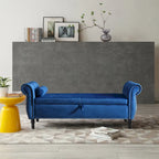 Pouf contenitore rettangolare in velluto, sgabello-panca da divano