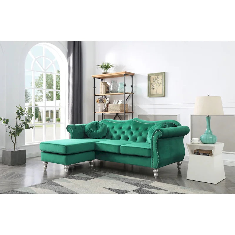 Divano Hollywood Velvet con Chaise Longue Reversibile