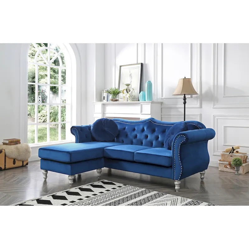 Divano Hollywood Velvet con Chaise Longue Reversibile