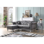 Divano Hollywood Velvet con Chaise Longue Reversibile