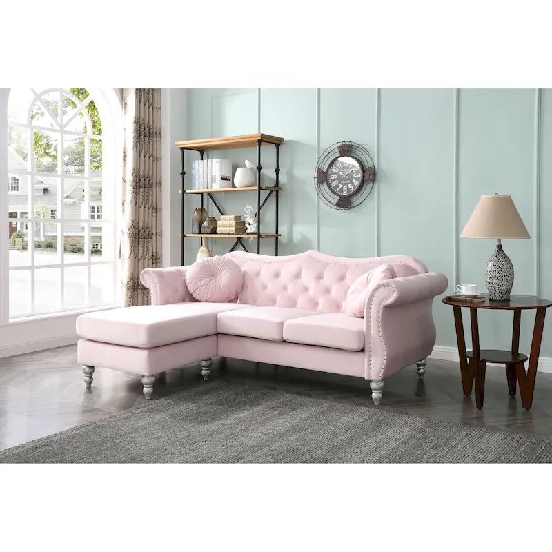 Divano Hollywood Velvet con Chaise Longue Reversibile
