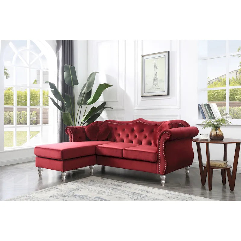 Divano Hollywood Velvet con Chaise Longue Reversibile